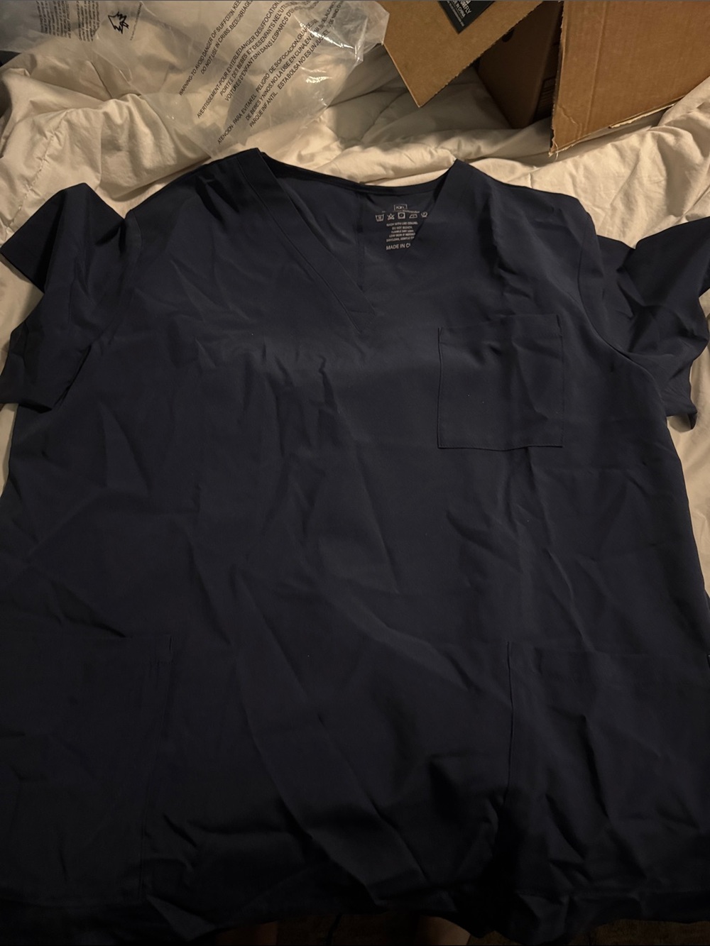 Men's V-Neck Pocket Shirt - Navy